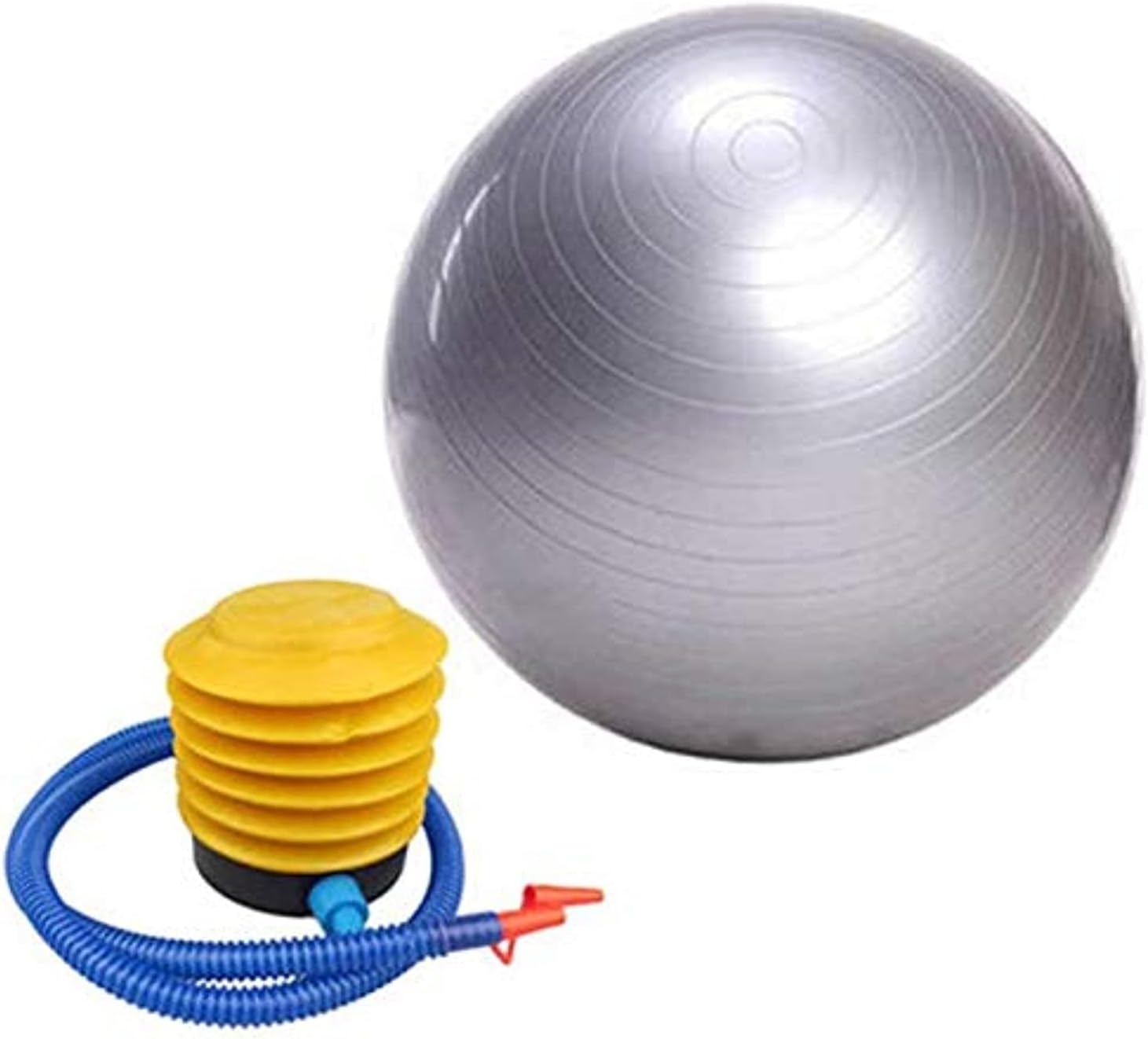 ECVV 65cm Exercise Fitness Aerobic Ball For Gym Yoga Pilates Pregnancy Birthing Swiss Silver