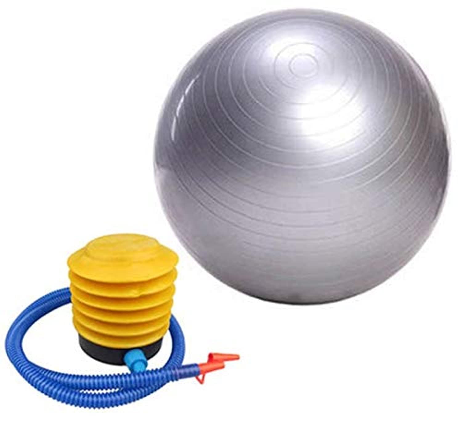 ECVV 65cm Exercise Fitness Aerobic Ball For Gym Yoga Pilates Pregnancy Birthing Swiss Silver
