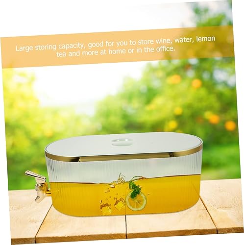 Miniatura 3 de Hemoton Cubo para bebidas, cubo transparente, hervidor de agua fría, dispensador de bebidas de vidrio, jarra de té helado con boquilla, té helado,