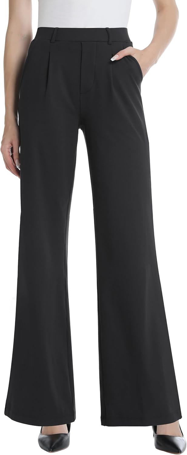 V VOCNI Women's Dress Pants Wide Leg Work Pants High Waist Business Casual Stretchy Dressy Trousers Office Slacks