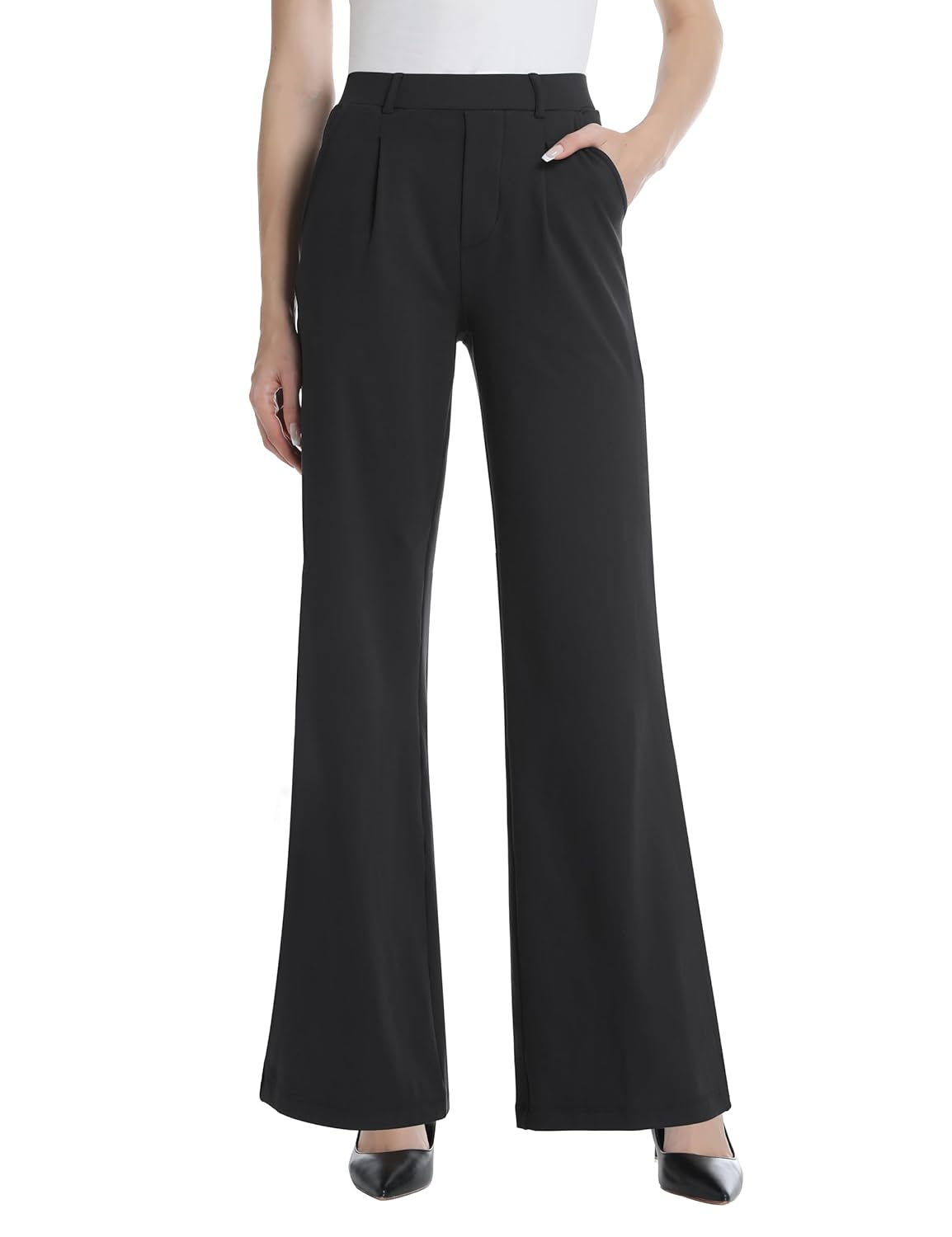 V VOCNI Womens Dress Pants Wide Leg Work Pants High Waist Business Casual Stretchy Dressy Trousers Office Slacks