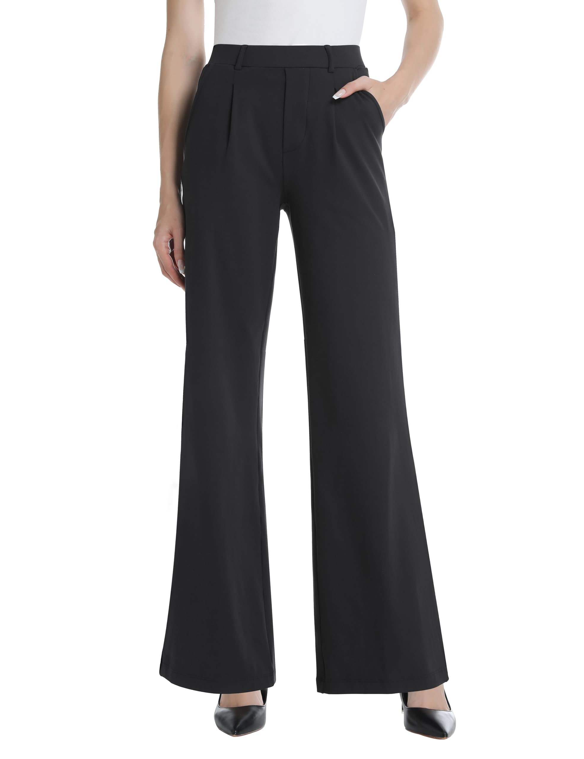 V VOCNI Womens Dress Pants Wide Leg Work Pants High Waist Business Casual Stretchy Dressy Trousers Office Slacks