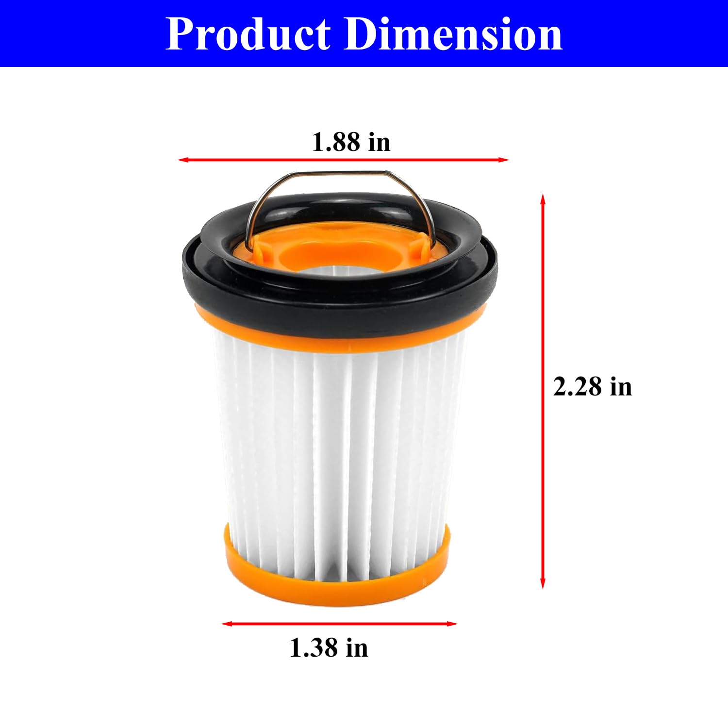 WV201 Ersatzfilter für Shark Wandvac Ion W1 S87 Handstaubsaugerfilter, Ersatz WV200, WV201, WV205, WV201BK, WV220, vergleichbar mit Teilenummer XHFWV200, 8 Filter und 1 Reinigungsbürste