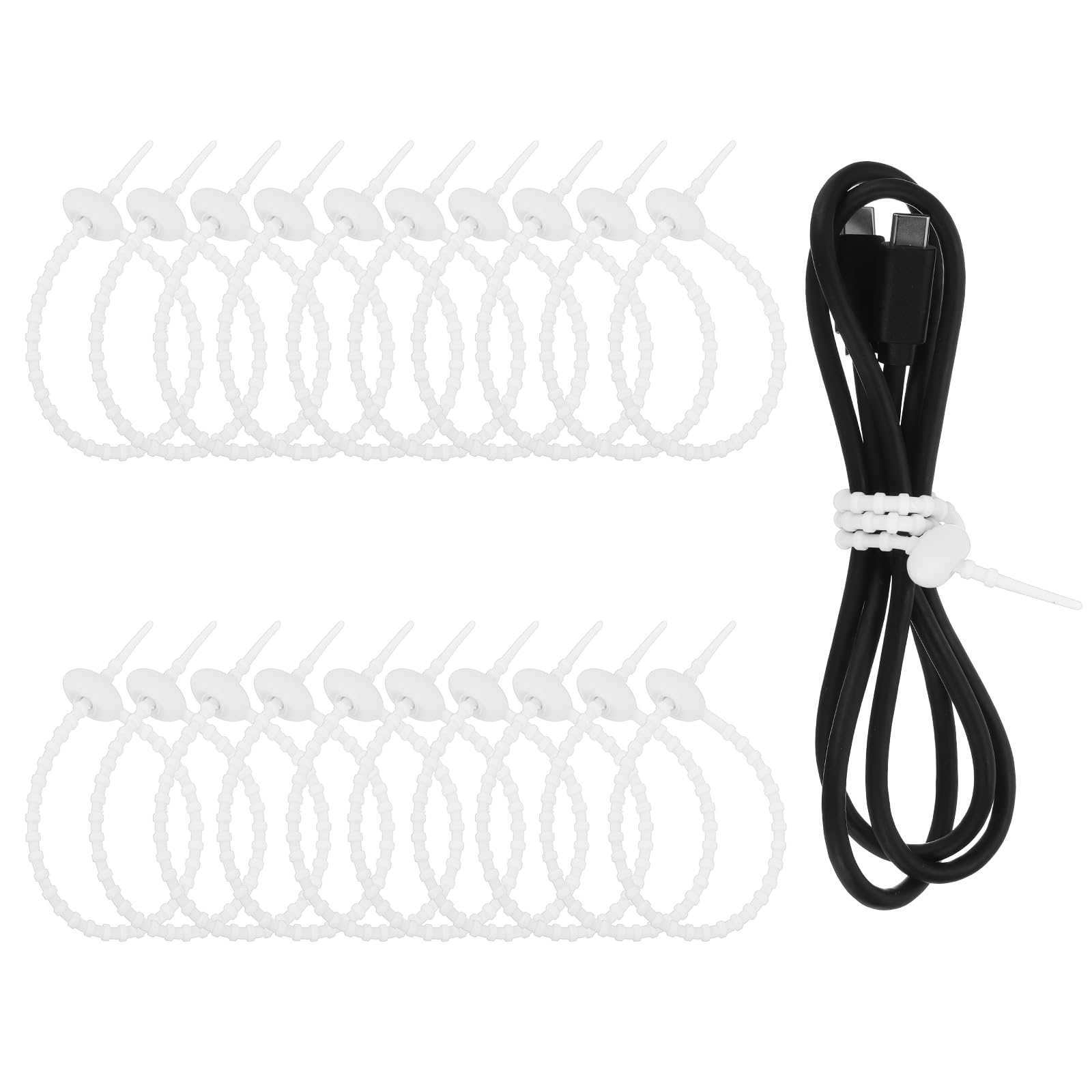 Attaches en silicone de 21,6 cm pour sac de nourriture et câbles de maison uxcell