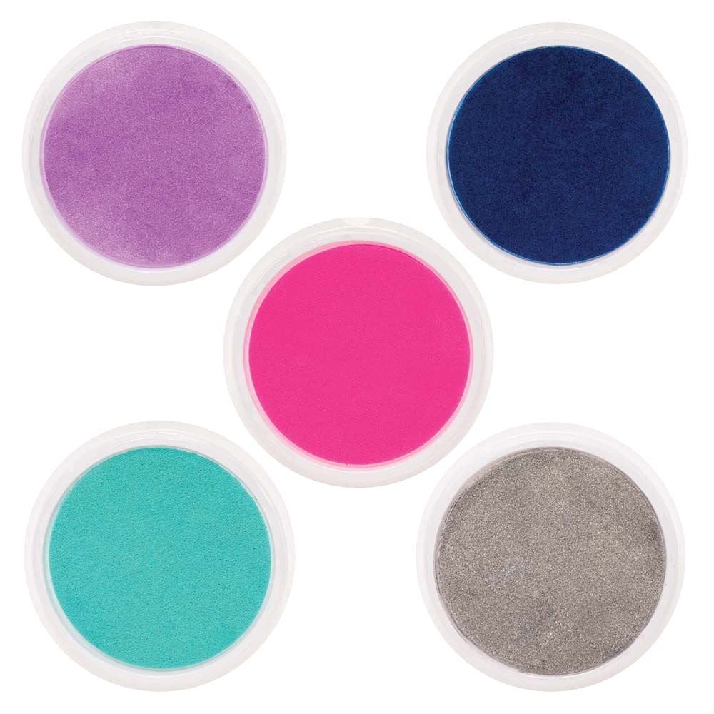 Baker Ross FE708 Winter Jumbo Paint Pads - Pack of 5, Paint Pads for Kids Finger Painting, Ideal for Arts and Crafts Projects and Toddler Creativity, Blue