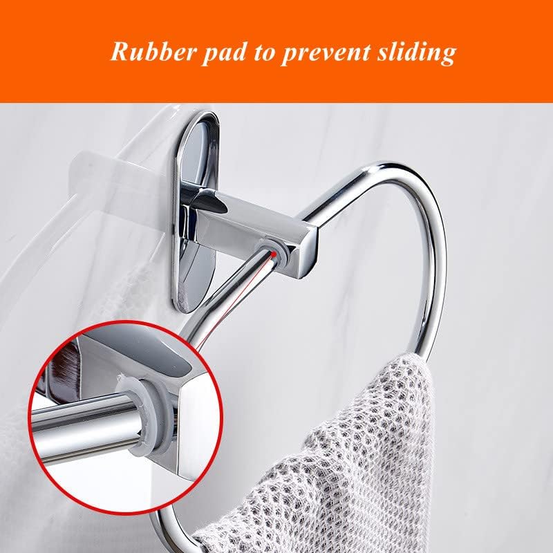 Home Storage Bathroom Accessories, Stainless Steel Wall Mounted Hand Towel Ring Holder, Multifunction Towel Rack Hanger Organizer Bathroom