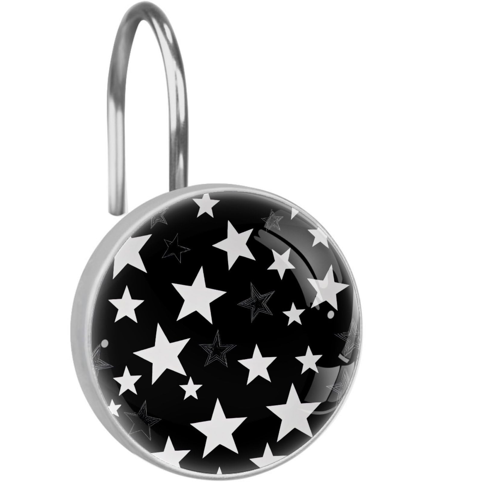 VAPOKF Decorative Shower Curtain Hook, Star Rustproof Stainless Steel Shower Curtain Hook for Bathroom, Shower Curtain Hangers for Shower Rod