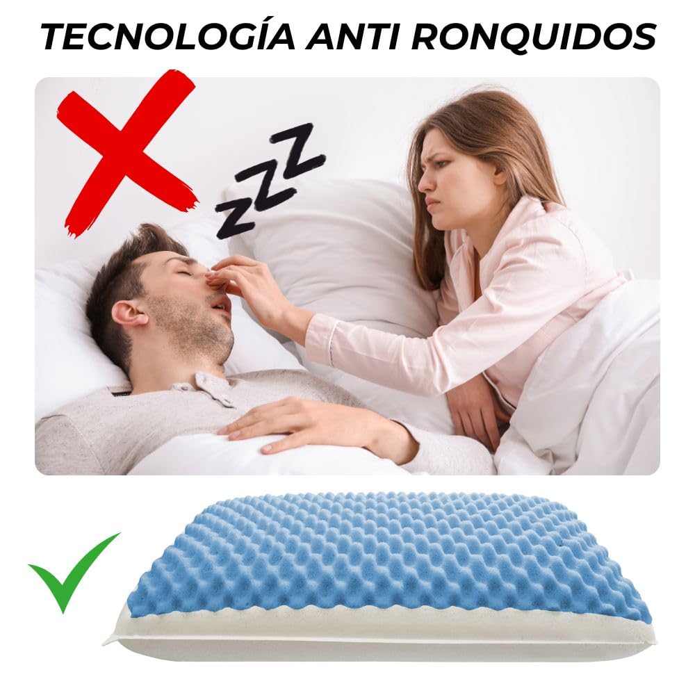 MAXIME MAISON - Almohadas Viscoelasticas 70 Pack 2 Made in Italy, Almohada Cervicales y Cuello con Efecto Masajeador, Ergonómica para Dormir, Cojines Cama 40x70 cm (2, Funda Aloe Vera, Altura 13)