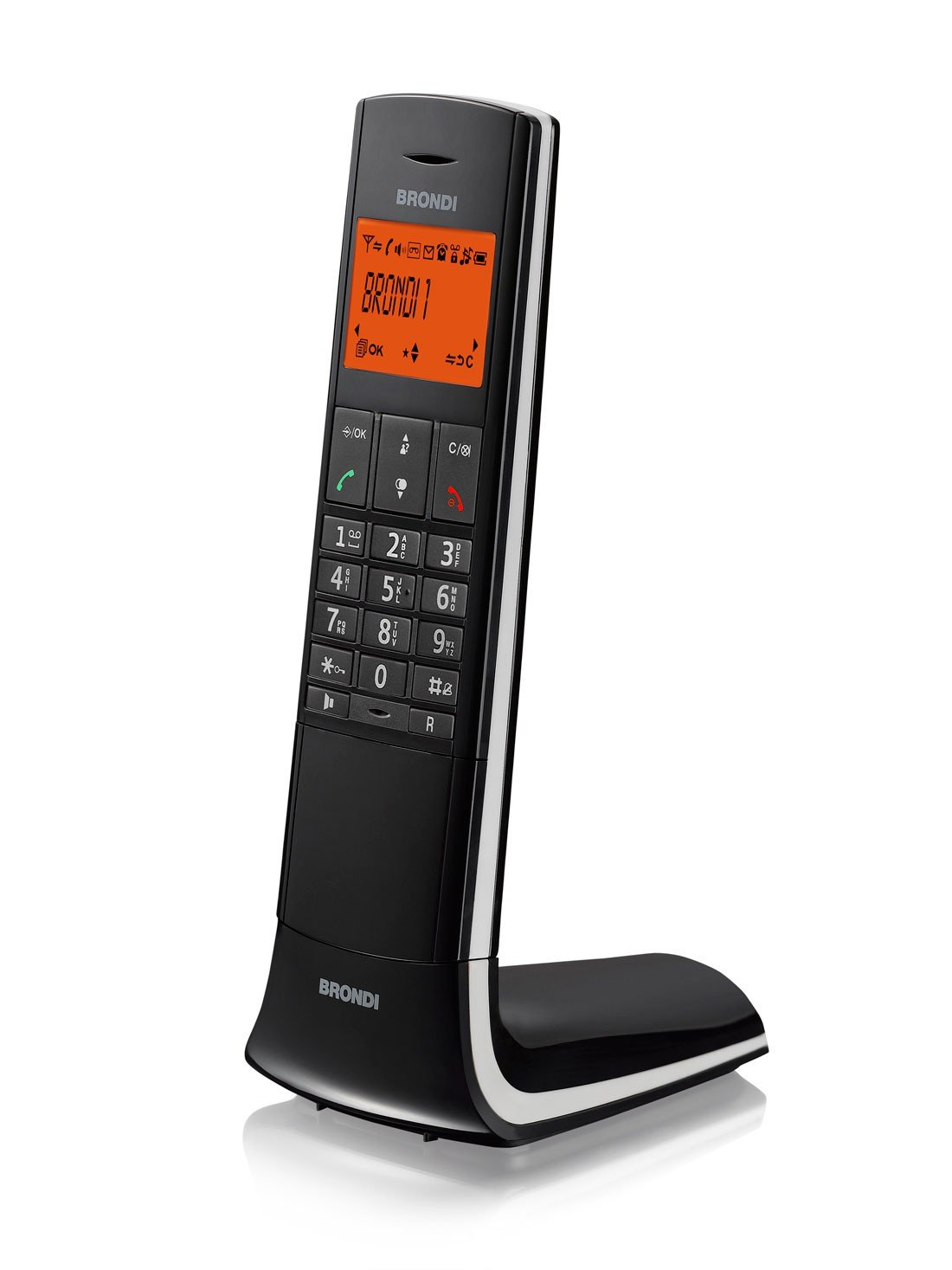 BRONDI Lemure Telefono Cordless, Nero