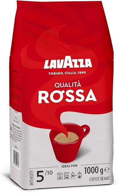 Lavazza Qualita Rossa, Arabica and Robusta Medium Roast Coffee Beans, Pack of 1kg
