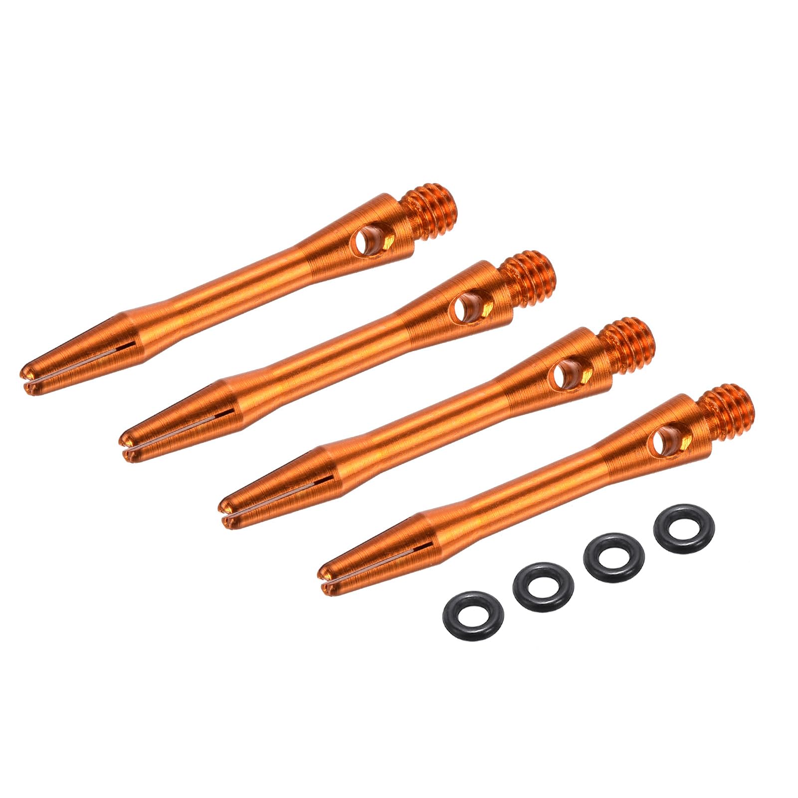 PATIKIL Aluminum Dart Shafts 35mm, 4 Pack 2BA Thread Dart Stems Replacement Accessories with Rubber Rings for Steel Tip, Orange