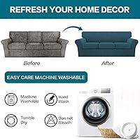 Vista 20 de Turquoize 2 fundas para silla, fundas para silla de sala de estar, sofá, funda de sofá con fundas de cojín individuales, fundas de muebles para Azul