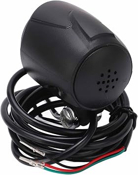 Ebike Headlight with Horn, 2 in 1 E Bike Headlight and Horn, 18-100V Universal Voltage Headlight for Bike, 35LUX 3W Electric Bike Front Light with 1.5m Cable(No Switch)
