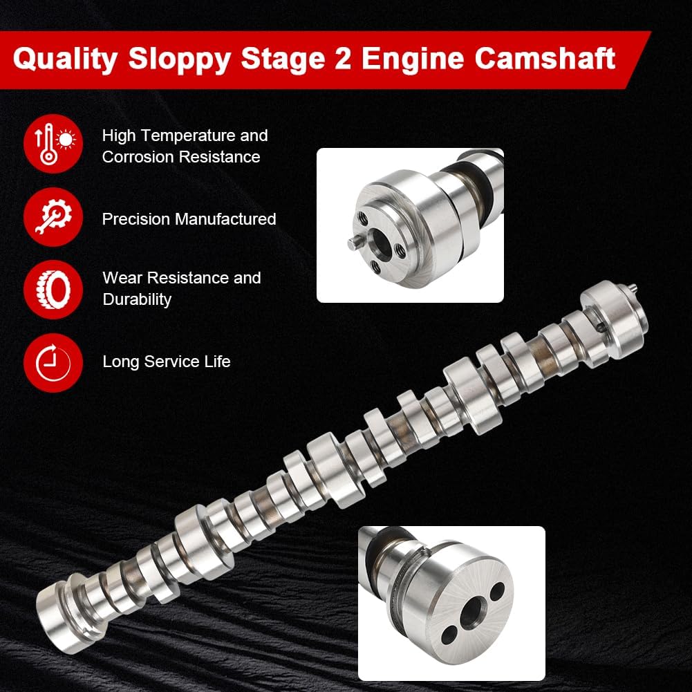 Sloppy Stage 2 Engine Camshaft .585/.585 Hydraulic Roller Lift Cam Compatible with Chevy GM 1997-2007 LS L92 L99 5.3L 5.7L 6.0L 6.2L V8 LSx Replacement for E-1840-P ls Camshaft