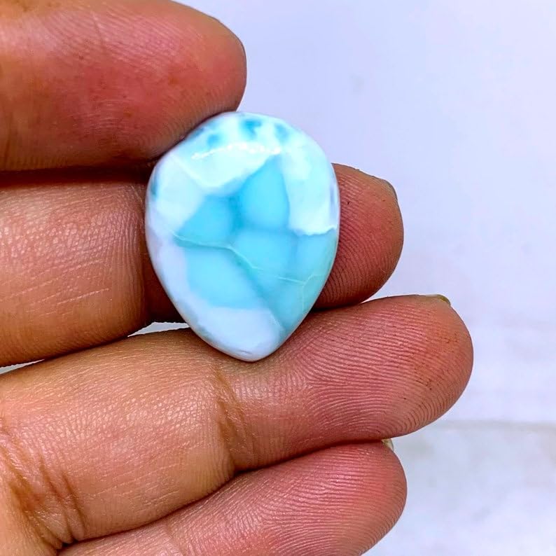 Larimar cabochon poire 24x17mm pour création de bijoux DIY