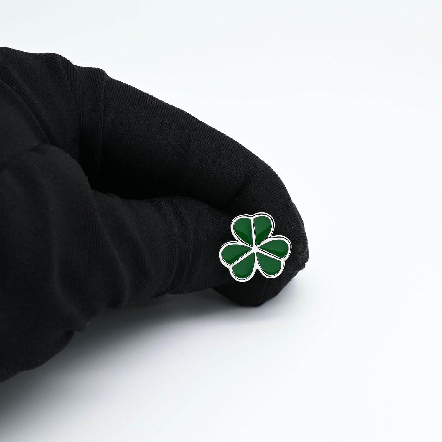 Green Clover Leaf Shape Men Cufflinks Set Daily Wear In Gift Box