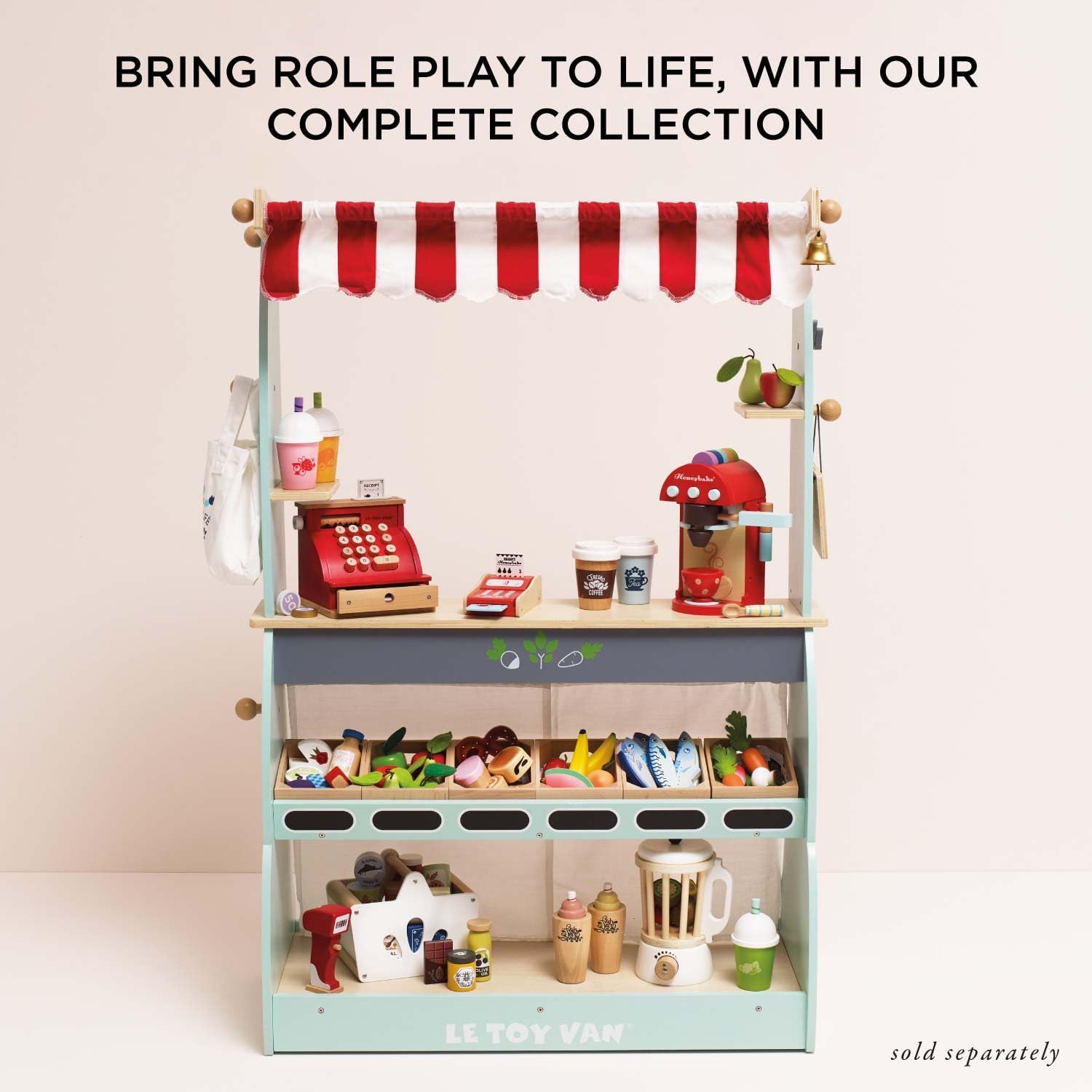 Le Toy Van - Educational Pretend Play Toy Food | Wooden Honeybee Market Meat Crate | Supermarket Pretend Play Shop Food