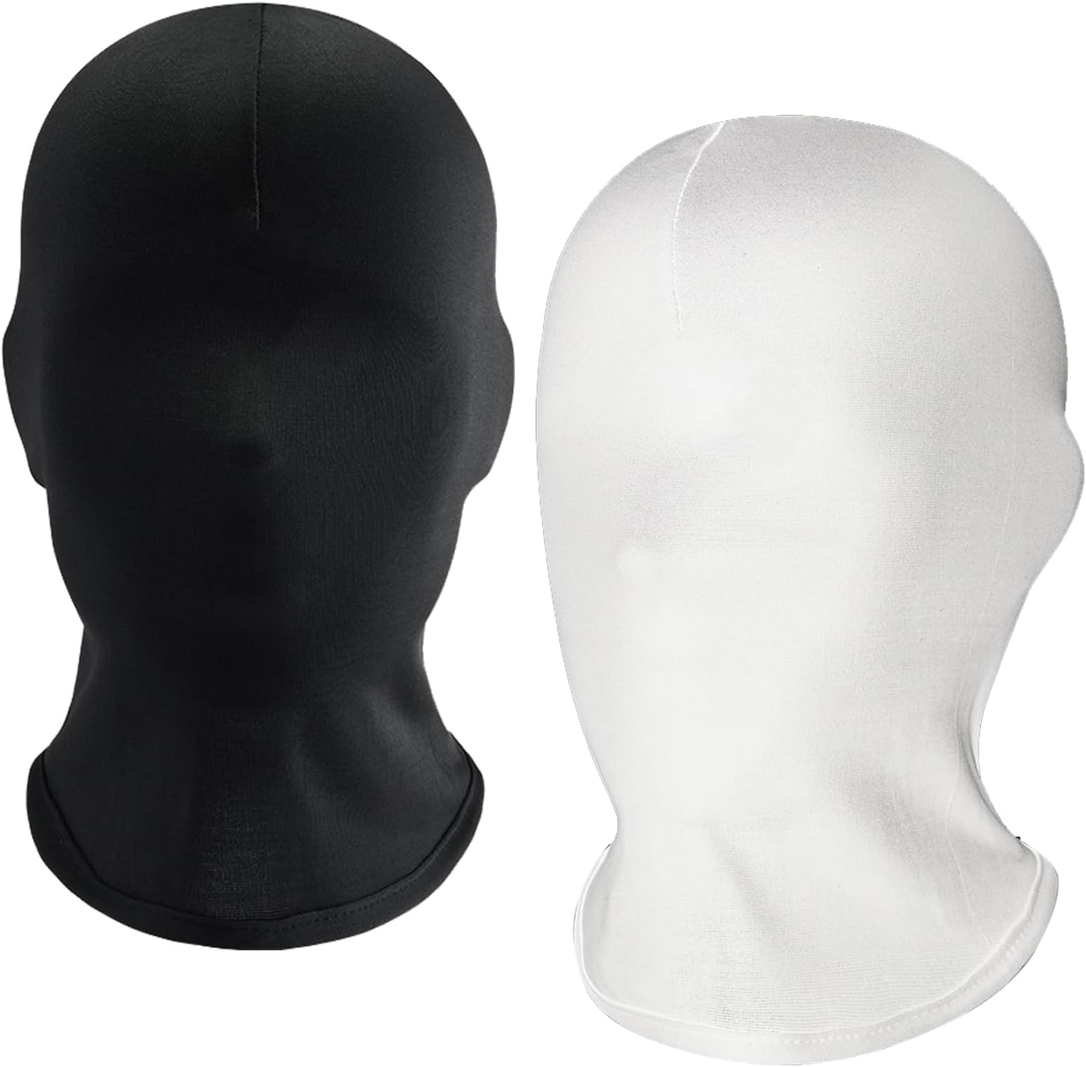 Udewo Black Full Face Mask Halloween Full Black Mask Full Face Cover Spandex Mask Zentai Hood Mask Full Head Cover Mask Faceless Mask Morph Mask for Halloween Party Costume Unisex Men Adult Women