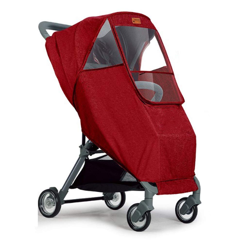Funda Impermeable Universal para sillas de bebé, Burbuja Lluvia Universal para Silla de Paseo, Prueba de Viento, Lluvia, Polvo, antivirus, Fácil de Instalar y quitarWine Red