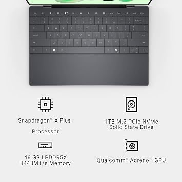 Dell XPS 13 9345 Laptop, Copilot+ AI PC (13.4 FHD+ 120Hz, Snapdragon X Plus (> Intel i7-1355U), 16GB 8448MT/s RAM, 1TB SSD), Thin & Light, 27 Hours Battery Life, IR Webcam, Wi-Fi 7, Win 11 Pro