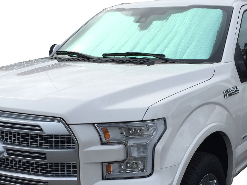 HeatShield, The Original Windshield Sun Shade, Custom-Fit for Ford F-250 Super Duty Truck (Crew Cab) w/Sensor 2017, 2018, 2019 Silver Series