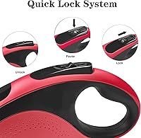 Vista 6 de Correa retráctil para perro con dispensador de bolsas de basura y linterna, correa de perro de 16 pies para perros pequeños y medianos de hasta 66