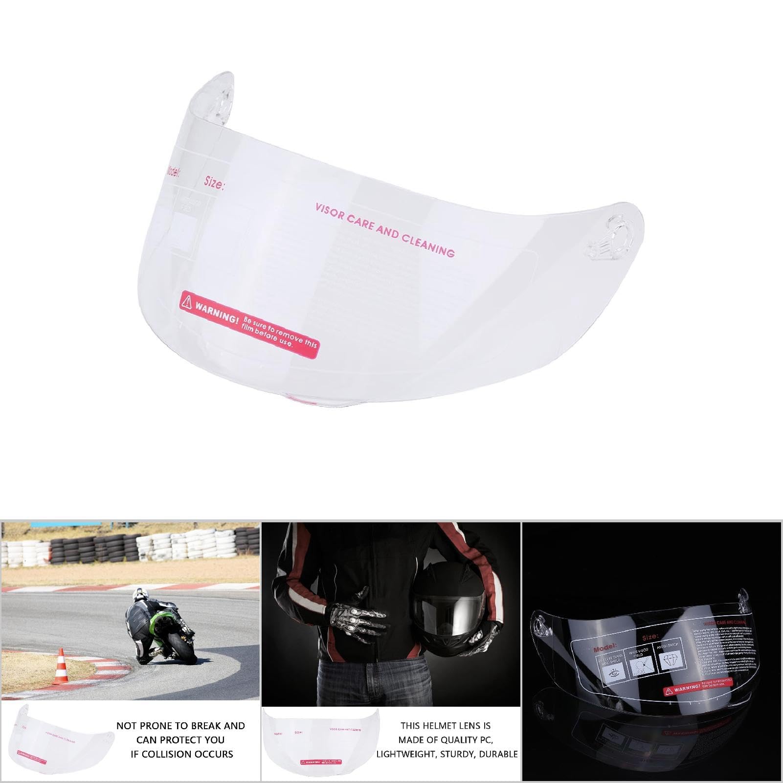 Ejoyous Osłona kasku motocyklowego, wymienna ochrona i ochrona przed odpryskami do AGV K5 K3SV w przezroczystym kolorze srebrnym (przezroczysty)