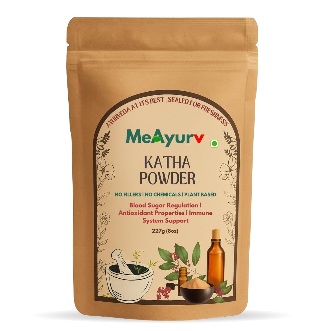 MeAyurv Organic Katha Powder Hair Mask | Pure Acacia Catechu Ayurvedic Pack for Hair Strengthening, Shine & Nourishment | Herbal, Vegan & Natural Care-image-5