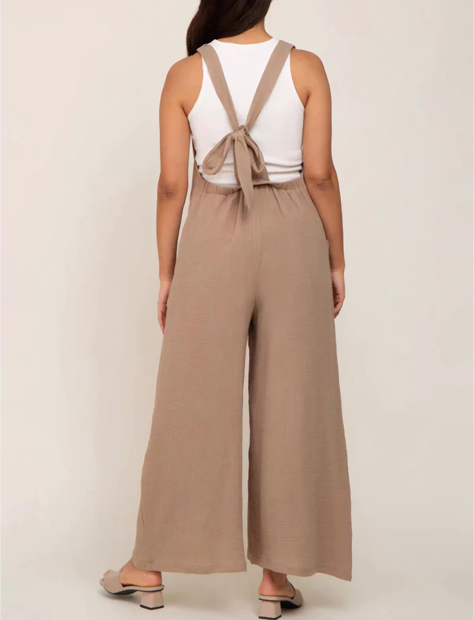FEOYA Salopette Femme Enceinte Grossesse Jambe Large Maternité Combinaison Amples Pantalon à Bretelles