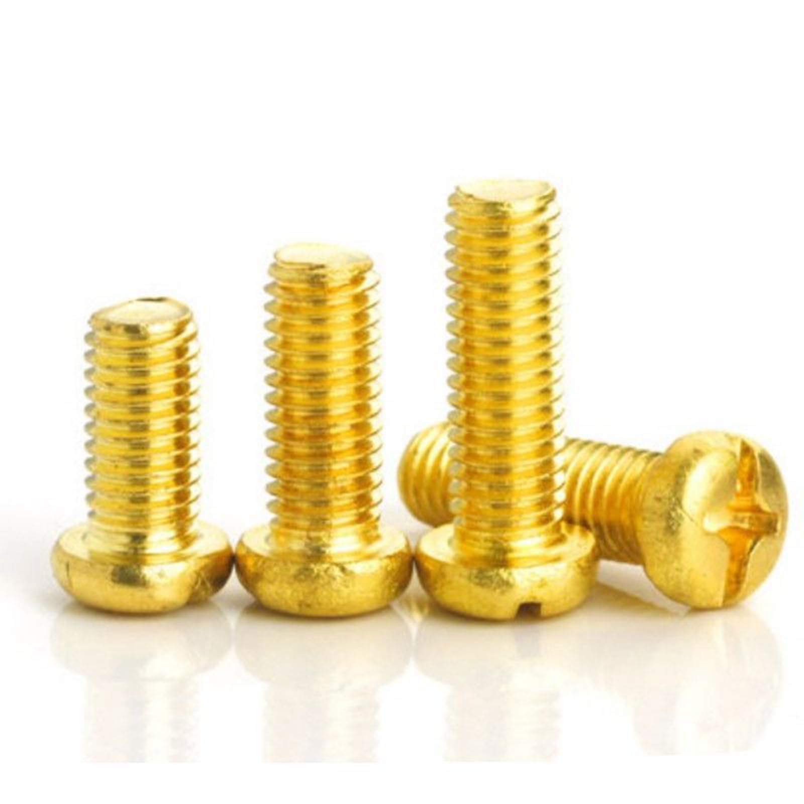 tornillos de latón, M2 M25 M3 M4 M5 M6 Phillips latón cabeza redonda(M4 20pcs,20mm)