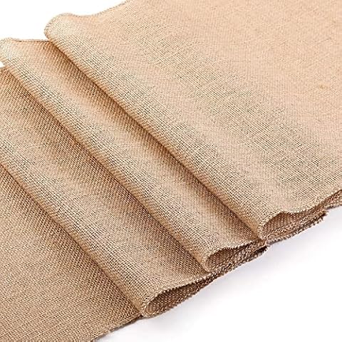 BEEKAY Natural Jute Table Runner 12 x 108 inch Burlap Farmhouse Rustic Jute Table Runner Country Vintage for Wedding Birthday Christmas Craft Parties Banquet Venue Decoration – 1 Pc, Brown Cover