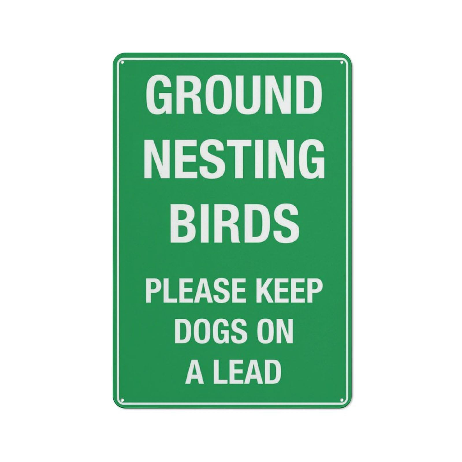 Ground Nesting Birds Please Keep Dogs On A Lead Sign For Business 8""X12"" Rust Free Aluminum Uv Printed,4 Pre-Drilled Holes.Durable/Weatherproof