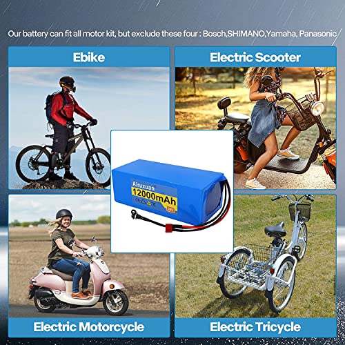 Image of 36V 12Ah Electric Bike Battery 36V Lithium Battery with 2A Charger, T-Plug, XT60 Connector and BMS for 250-550W Electric Bicycles Motor