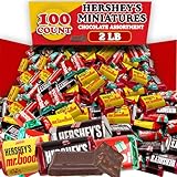 Hershey Miniatures Christmas Candy Assortment, 2 Lbs Bulk, Holiday Xmas Chocolate Candy Bars Mix, Milk Chocolate, Special Dark, Snowflake, Christmas Tree Seasonal, Appx 100 Pc