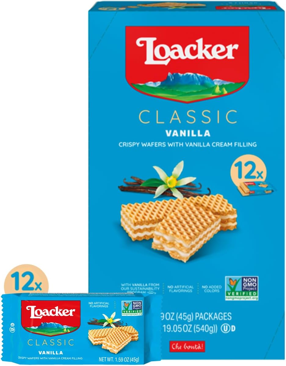 Premium Vanilla Wafers, 45g/1.59oz, pack of 12