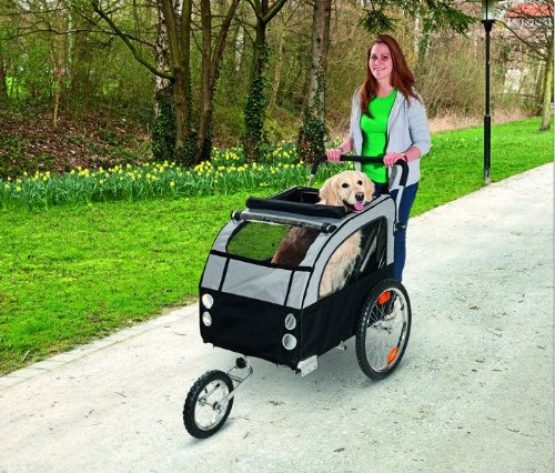 TEFLON® Hunde Fahrrad Anhänger Fahrradanhänger Bis 40 KG belastbar - Hundebuggyfunktion möglich