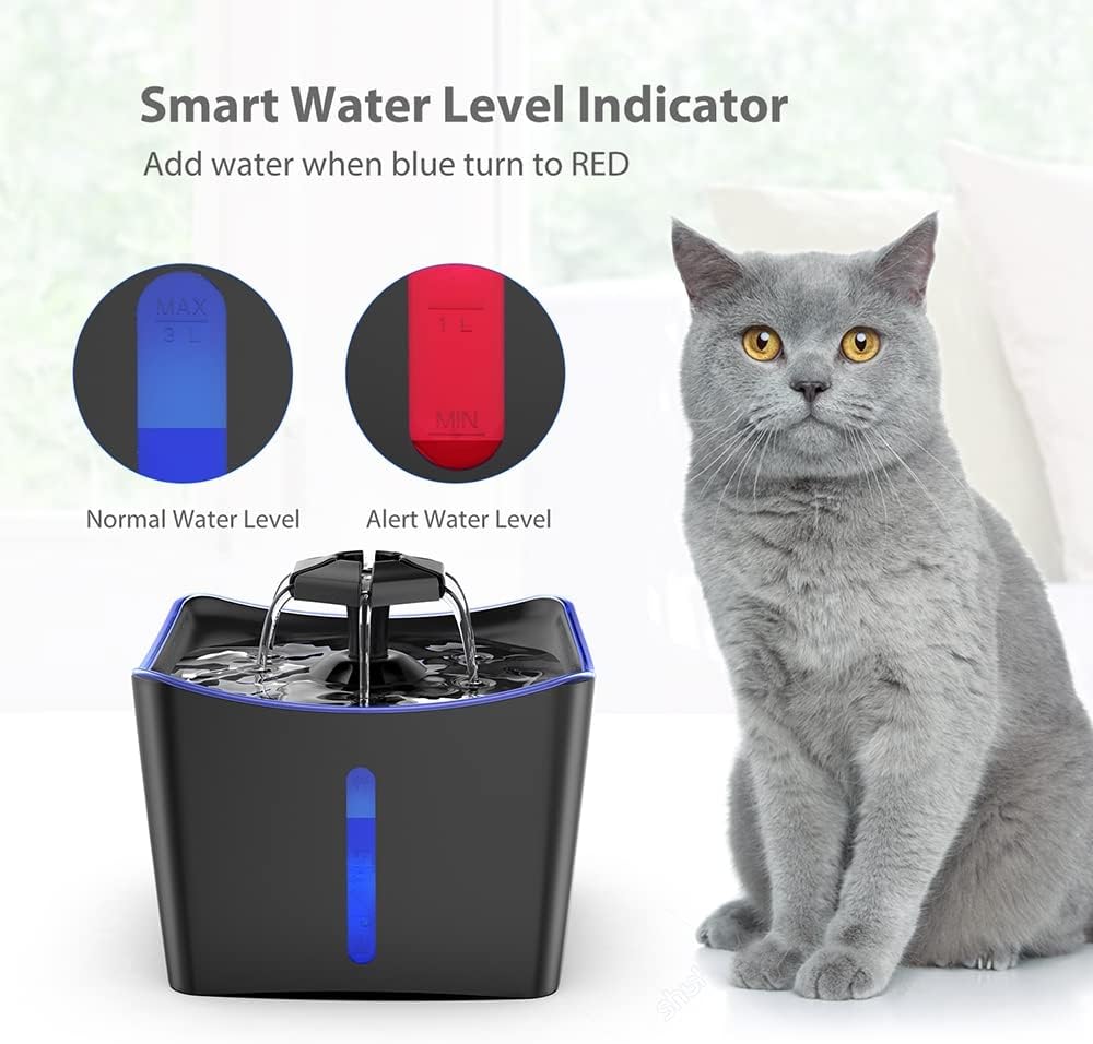 Cat Water Fountain, 3L Pet Fountain Cat Fountain with Super Quiet Pump