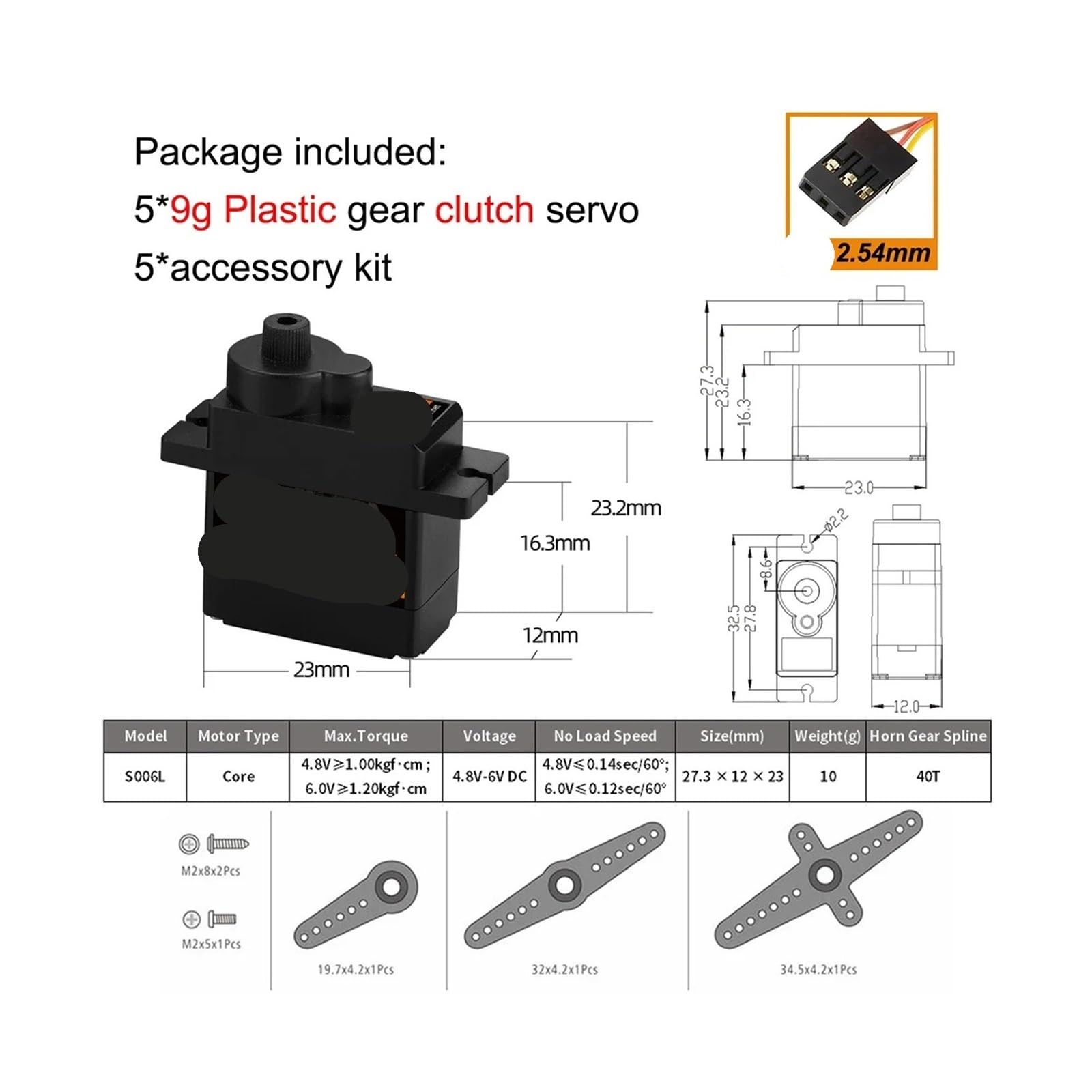 1/5 pezzo 9g 12g servomotore con ingranaggi in metallo/plastica(5pcs 9g Clutch)