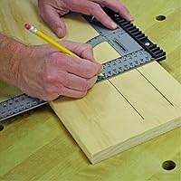 Vista 2 de Milescraft 8404 Framing Square 300 Imperial Framing Square - Cuadrado de carpintero de acero de 12 x 8 pulgadas para carpintería con valla extraíble