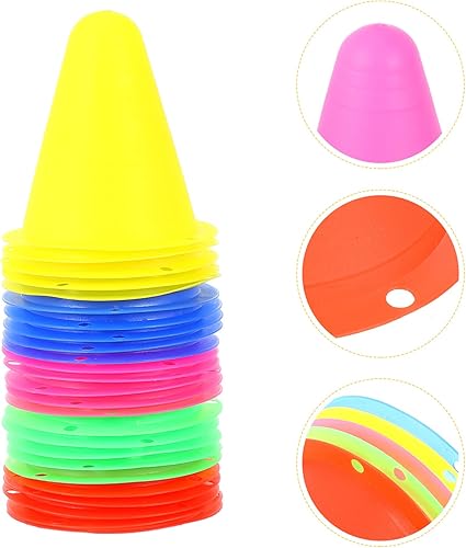 Miniatura 3 de Mini Conos de Agilidad Rodillo - Cono de patinaje Slalom Conos 25pcs Roller Marker Cups Conos de tráfico de plástico Conos de disco Marcadores de