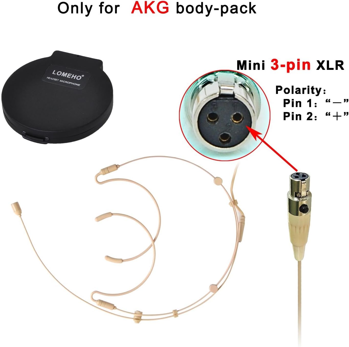 2 Ear Collapsible Hanging Omni Directional Back Electret Condenser Headset Microphone (HM-52S2-L5)