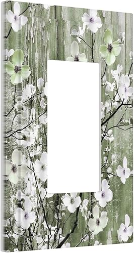 Miniatura 75 de Cubierta de interruptor de luz de 3 cuadrillas con diseño de flores azules púrpuras, cubierta de placa de pared de triple palanca, arbustos florales