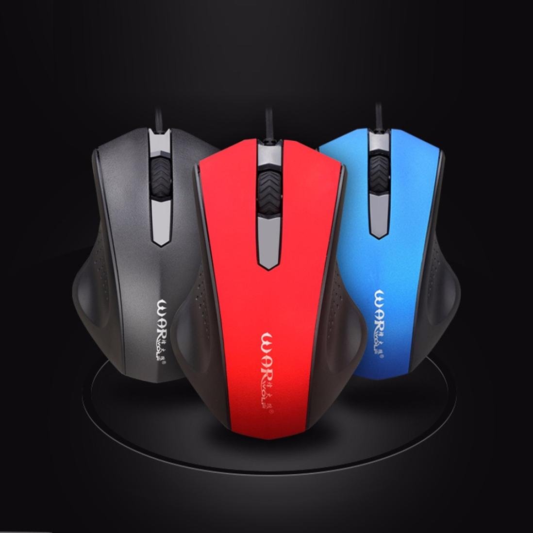 theshy Firewolf m-605 Wired Gaming Maus Schwarz Schwarz Rot 1600dpi 3D-Tasten USB Wired Gaming Spiel Maus Mäuse für PC Laptop Rot Rot