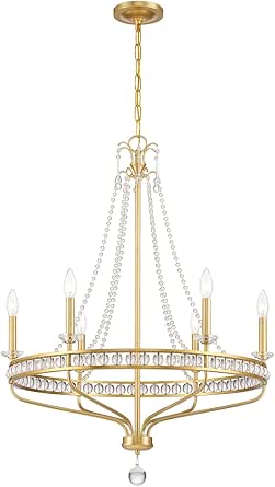 Crystorama Seville 6 Light Aged Brass Chandelier