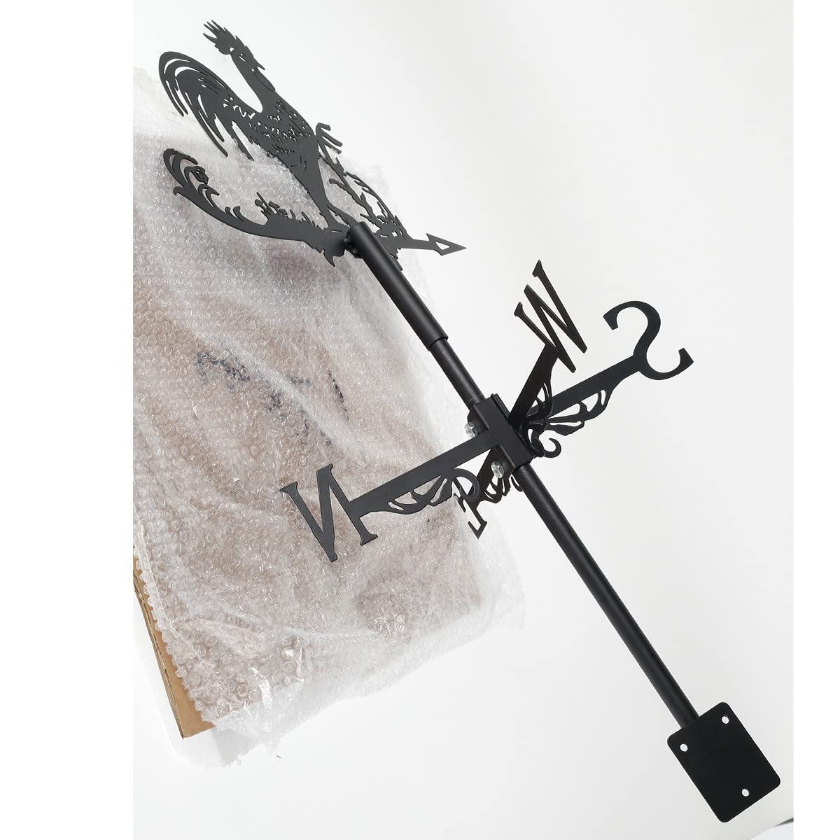 Jetcloud Girouette rétro en acier inoxydable avec coq pour jardin, poulet, piquet de ferme, indicateur de direction du vent pour abris de jardin, toit, cabane, cour, décoration de jardin