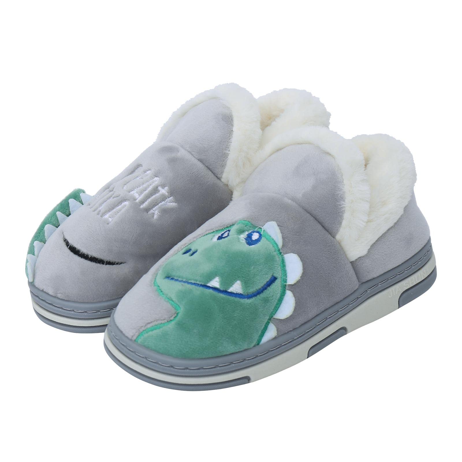 Tolaler Boys Girls Winter Slippers, Warm and Comfortable Plush Lined Kids Slippers Non-Slip Rubber Sole Girls Slippers for Indoor and Outdoor (Unisex)