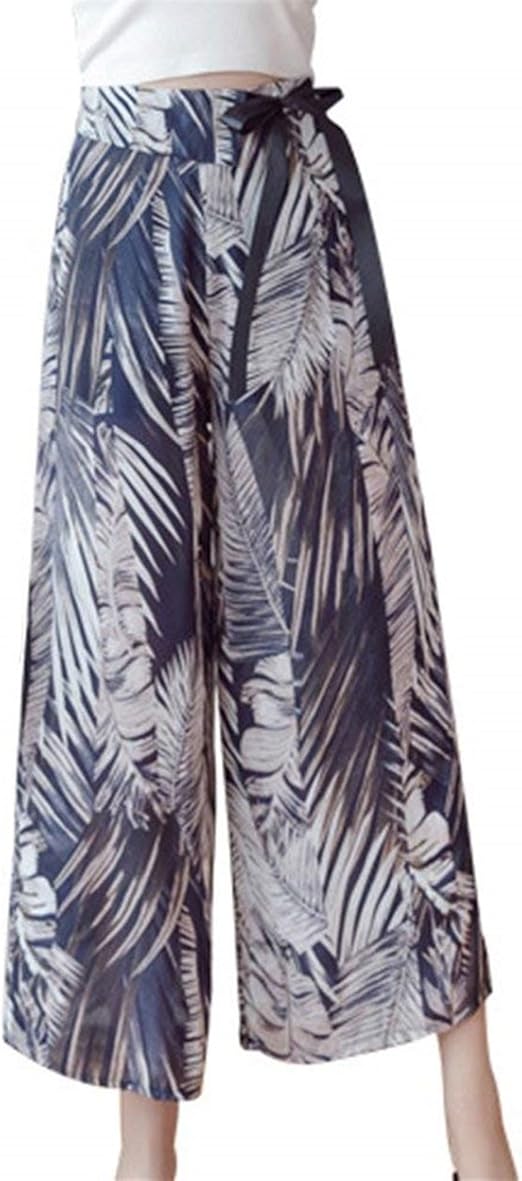 Damen Palazzo Hose Lang - Elegante Weite Bein Hose Mit Hoher Taille & Elastischem Bund