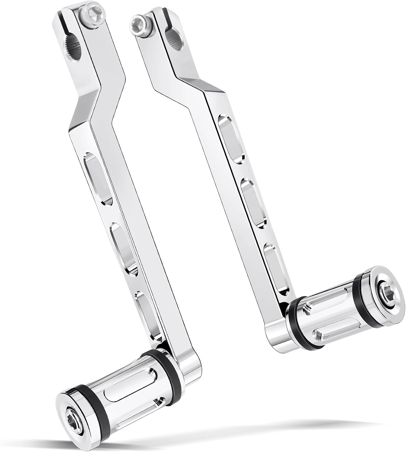 Amazicha Heel Toe Shift Lever Pegs CNC Aluminum Shifter Lever Pegs Fit for Harley Touring Road Glide Street Glide Electra Glide 1988-later FL Softail 1986-later Tri Glide Trikes 2008-later Chrome
