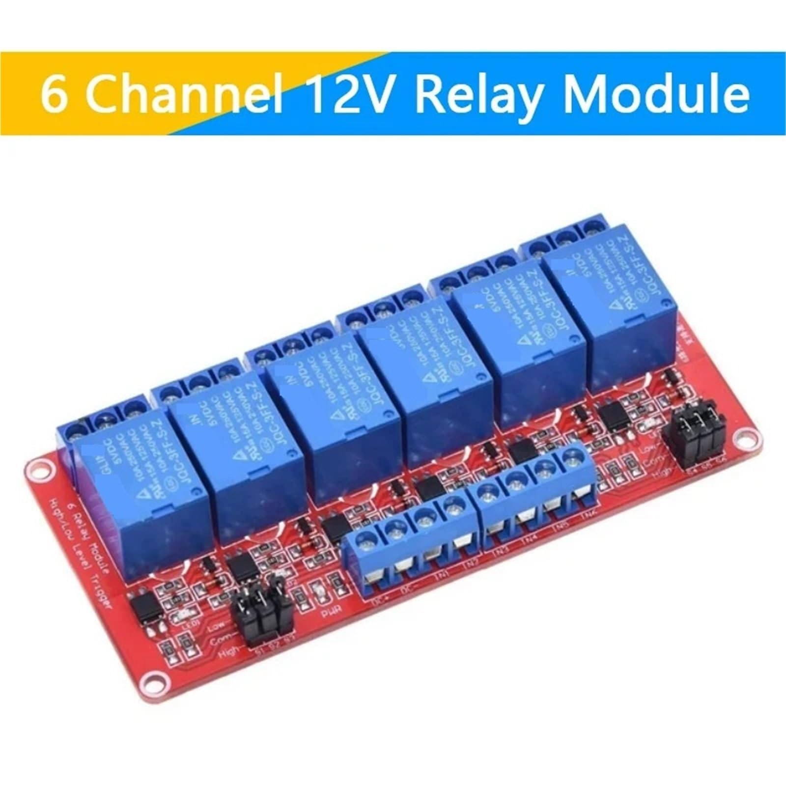 Modulo relè 5V 12V 24V con uscita relè optoaccoppiatore 1 2 4 6 8 canali Modulo relè Controllo apparecchiature di automazione(6 Channel 12V,5PCS)