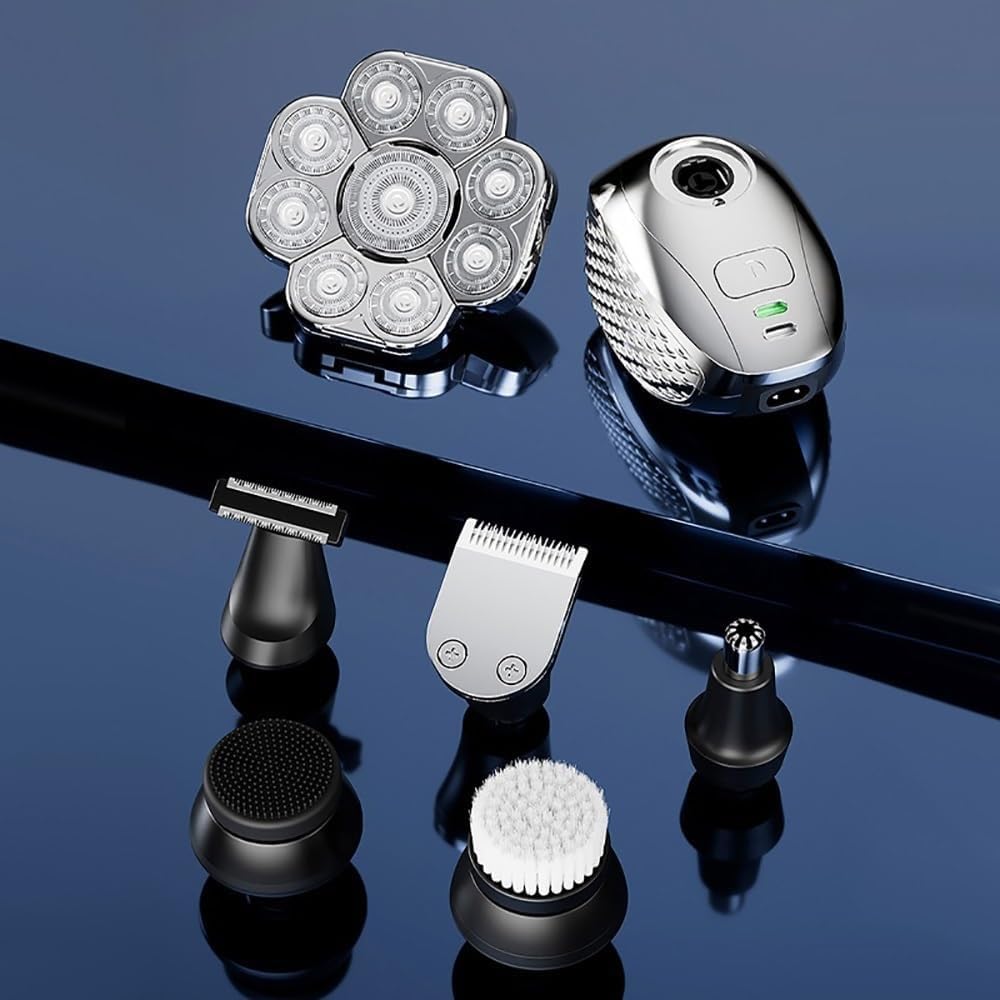 Maquinilla de afeitar eléctrica para hombre, afeitadora 9D para hombre, 9 cortadores, cabeza flotante, impermeable, maquinilla de afeitar eléctrica, multifunción, recortadora de carga USB, kit de aseo